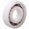 Plastic ball bearing Single row Open POM White Material balls: Glass Cage: PA 625